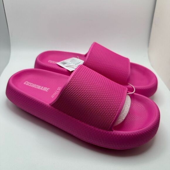 CUSHIONAIRE Women's Cloud Recovery Slide Sandals with +Comfort 7 HOT PINK - Picture 1 of 7